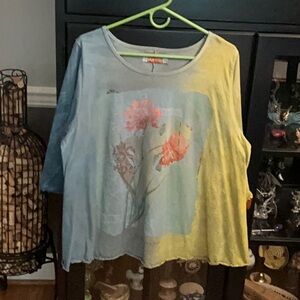 Blue Fish Multicolor Floral Blouse